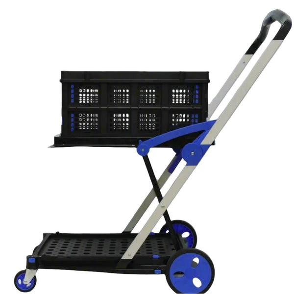 Foldable Trolley - Collapsible Utility Cart with 75 kg Capacity, Adjustable Handle, Durable Wheels, Includes 1 Crate 8